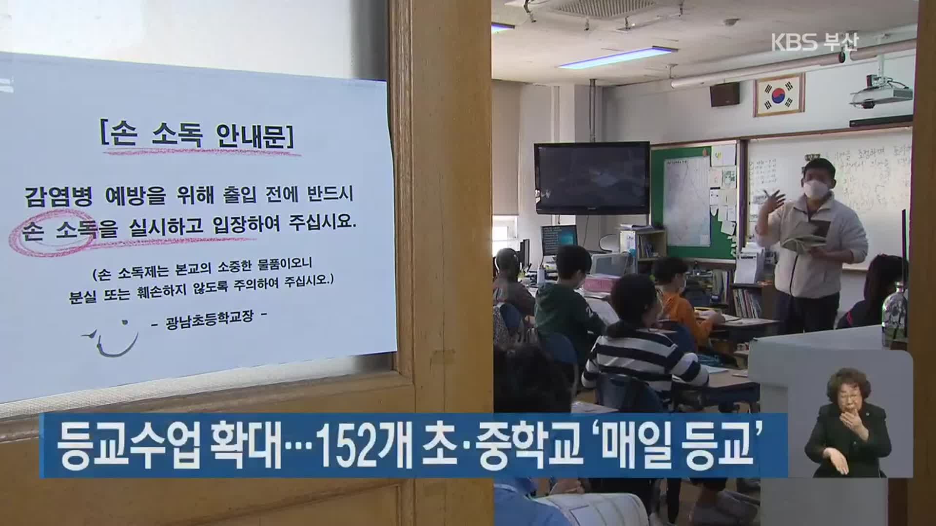 부산시, 등교수업 확대…152개 초·중학교 ‘매일 등교’