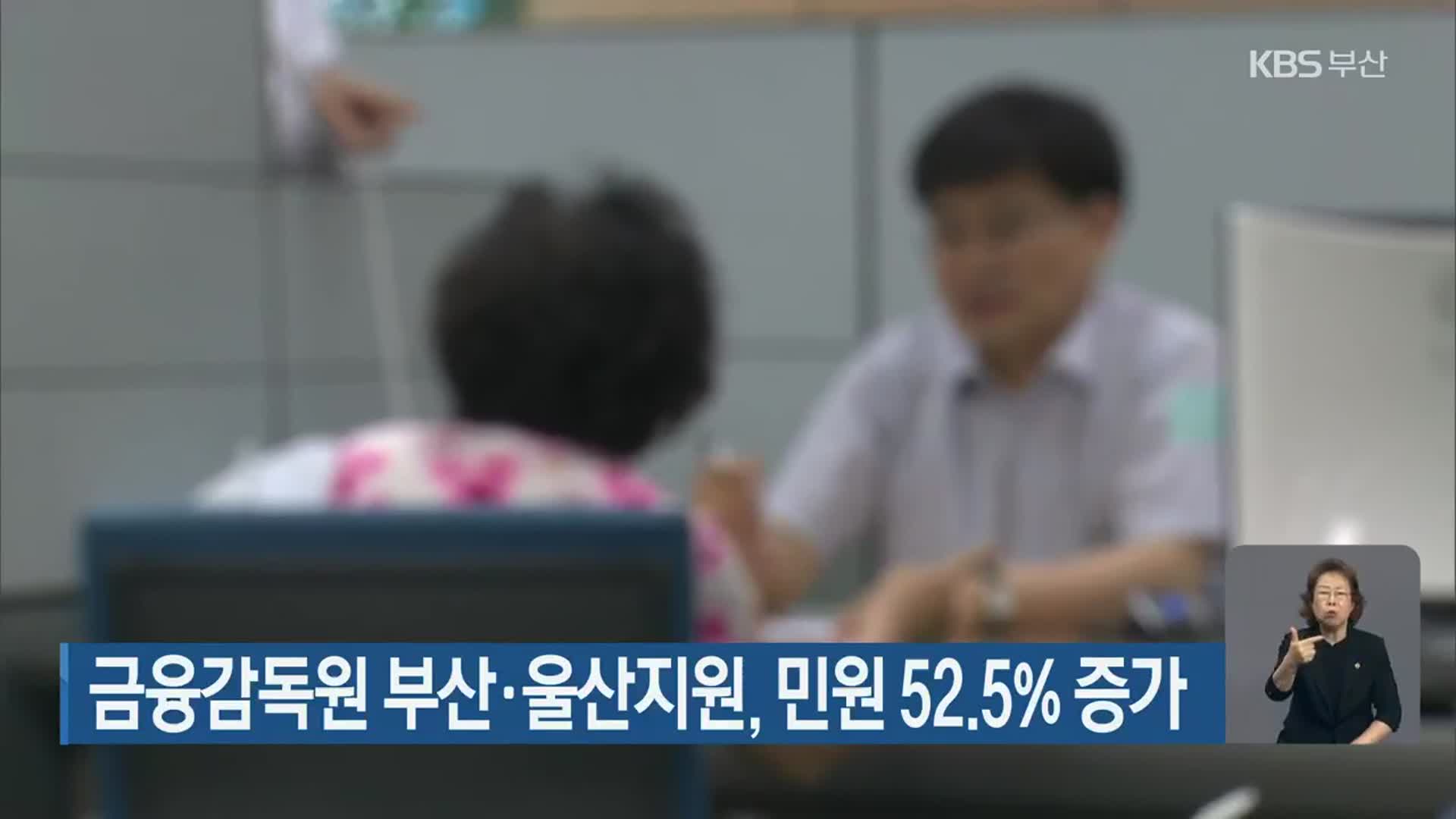 금융감독원 부산·울산지원, 민원 52.5% 증가