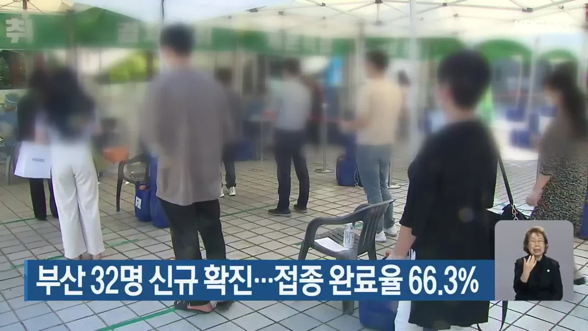 부산 32명 신규 확진…접종 완료율 66.3%