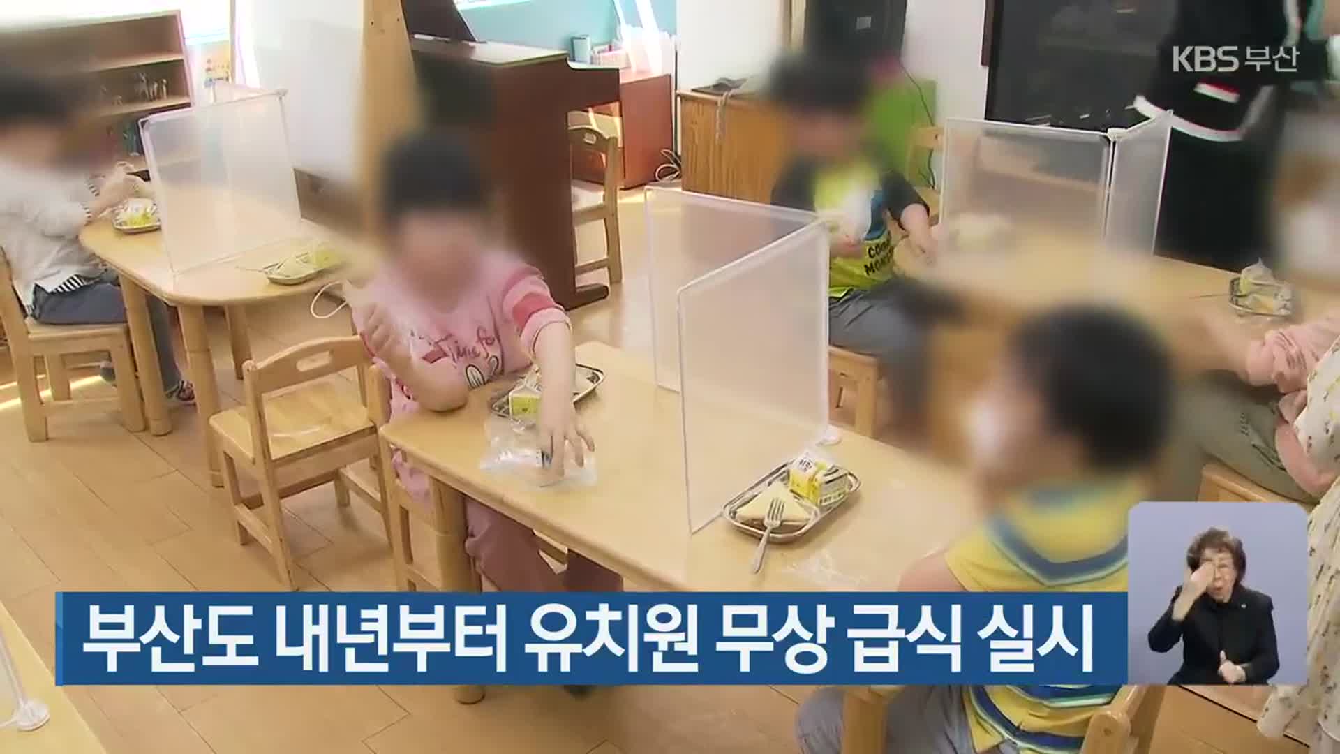 부산도 내년부터 유치원 무상 급식 실시