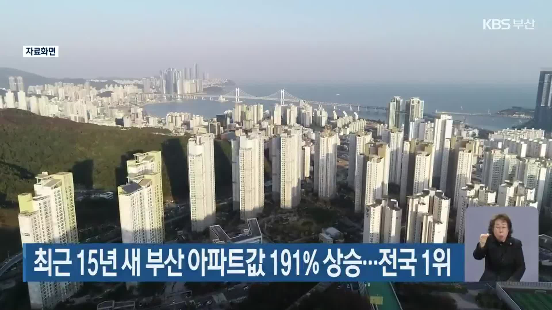 최근 15년 새 부산 아파트값 191% 상승…전국 1위