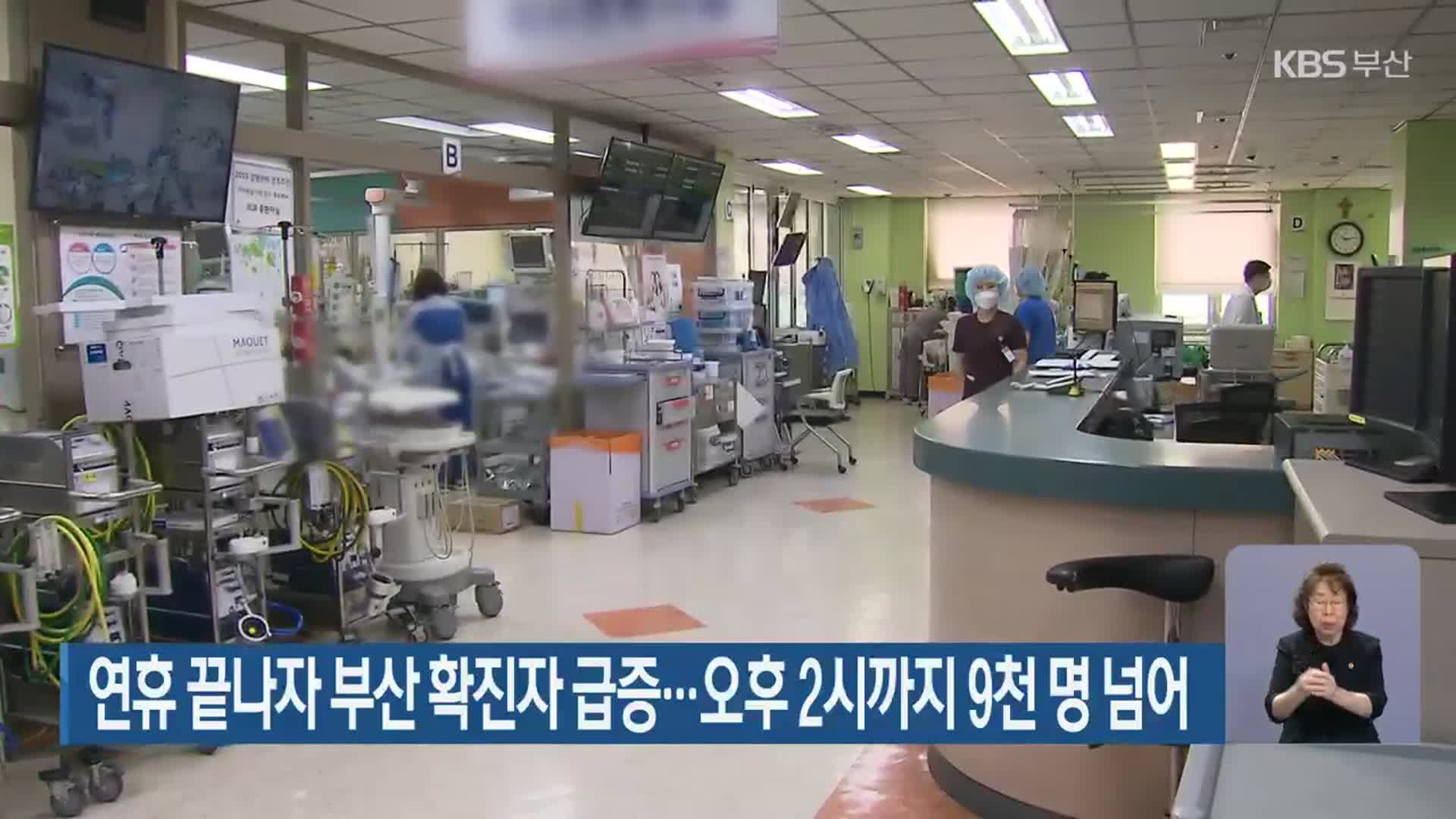 연휴 끝나자 부산 확진자 급증…오후 2시까지 9천 명 넘어