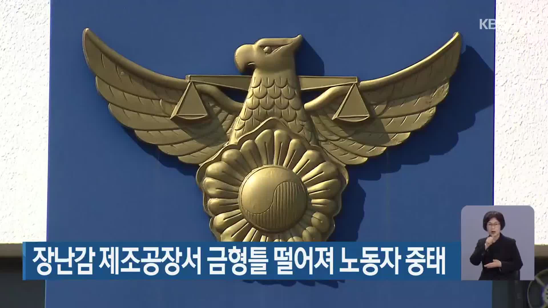 장난감 제조공장서 금형틀 떨어져 노동자 중태
