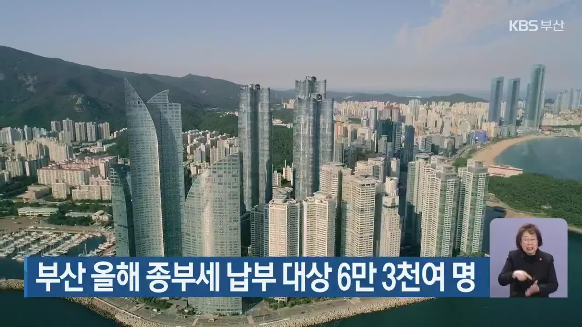 부산 올해 종부세 납부 대상 6만 3천여 명