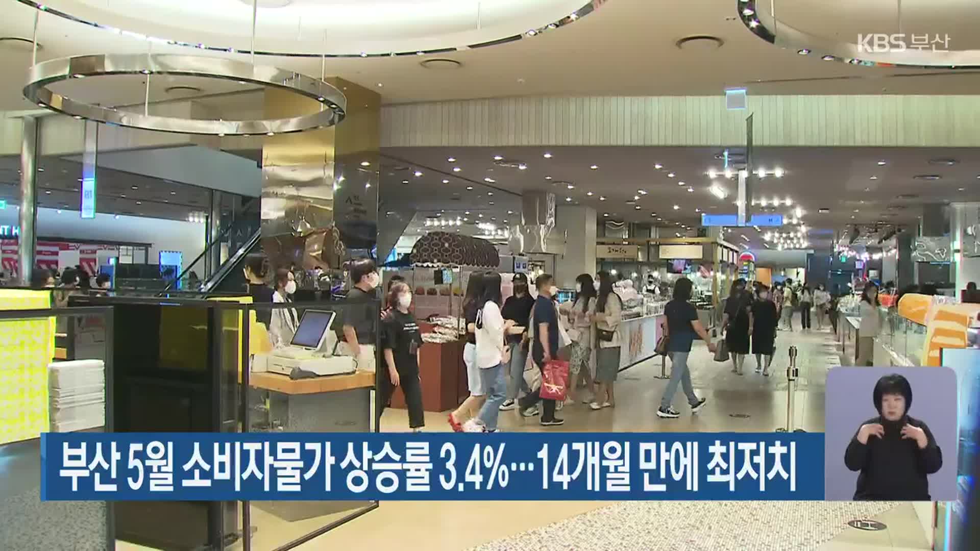 부산 5월 소비자물가 상승률 3.4%…14개월 만에 최저치