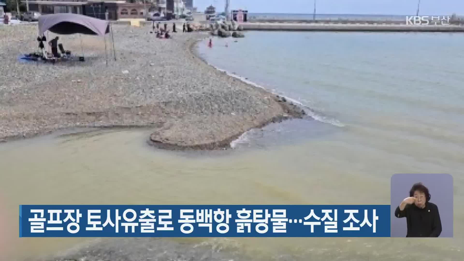 골프장 토사유출로 동백항 흙탕물…수질 조사