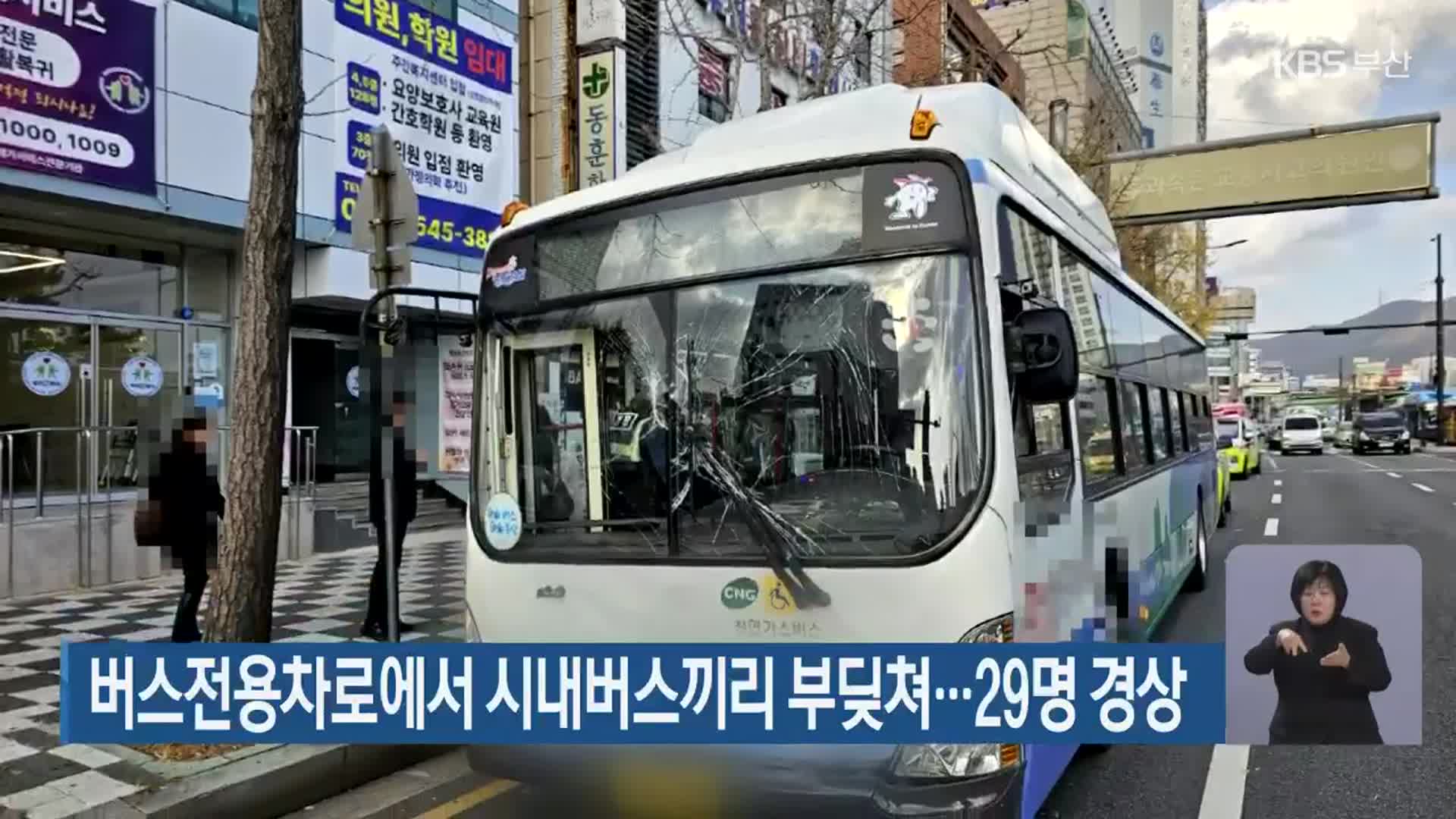 버스전용차로에서 시내버스끼리 부딪쳐…29명 경상