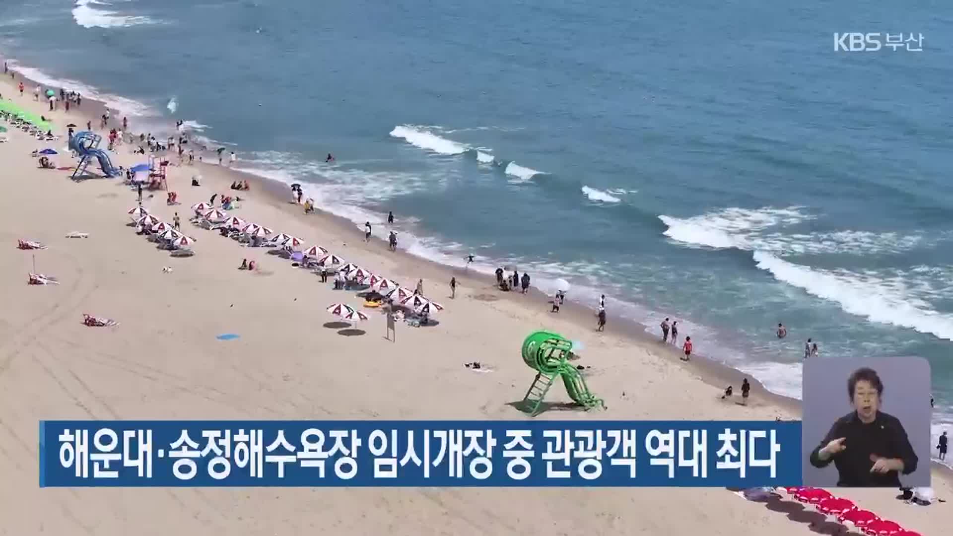 해운대·송정해수욕장 임시개장 중 관광객 역대 최다