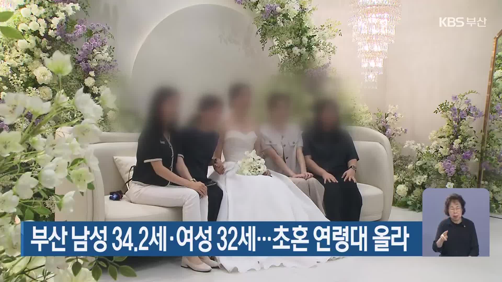 부산 남성 34.2세·여성 32세…초혼 연령대 올라