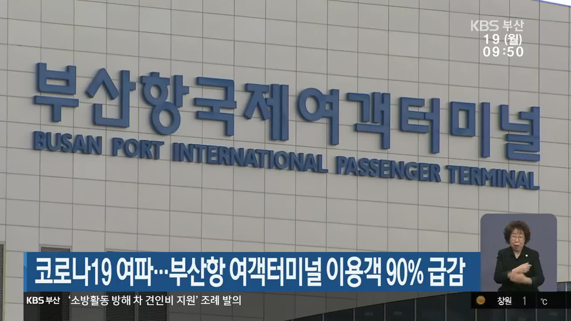 코로나19 여파…부산항 여객터미널 이용객 90% 급감