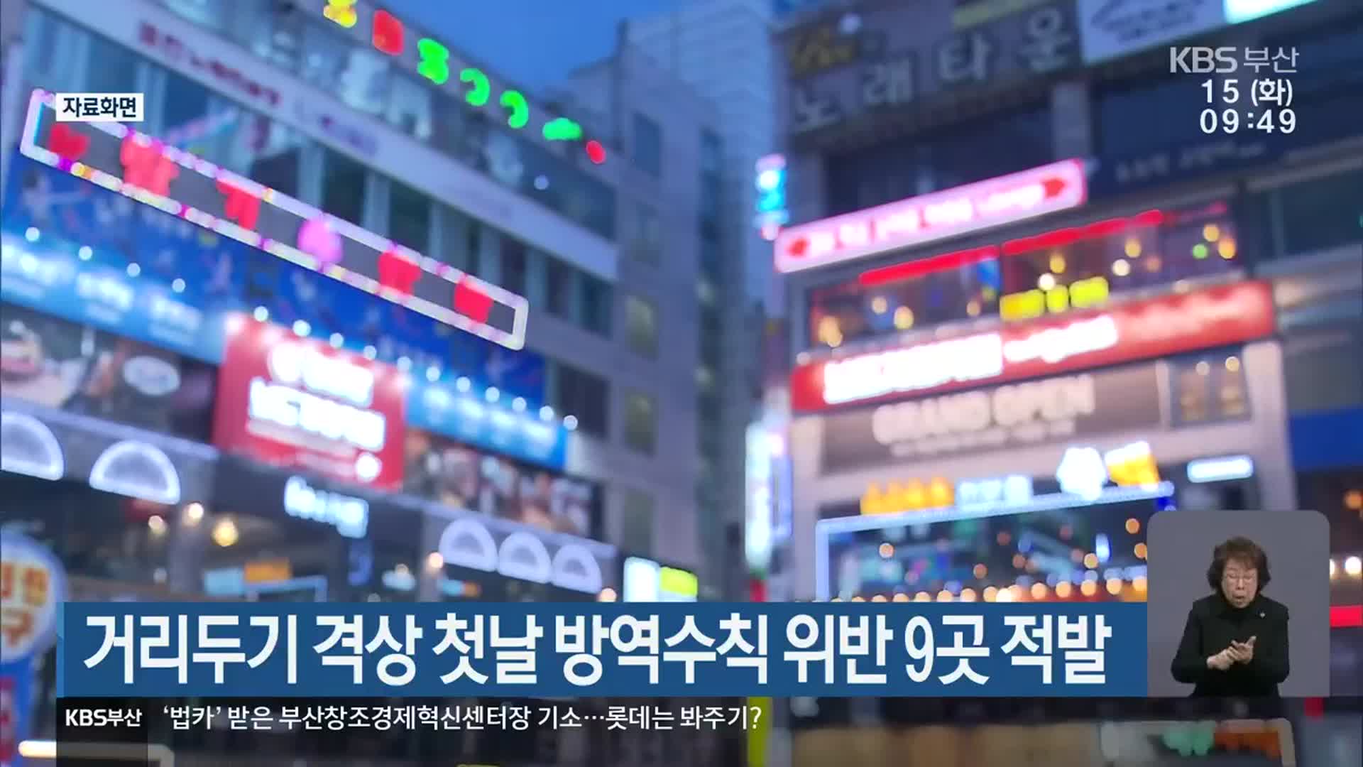 부산 거리두기 격상 첫날 방역수칙 위반 9곳 적발