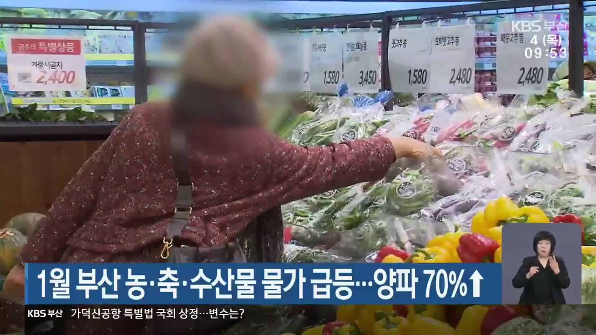 1월 부산 농·축·수산물 물가 급등…양파 70%↑