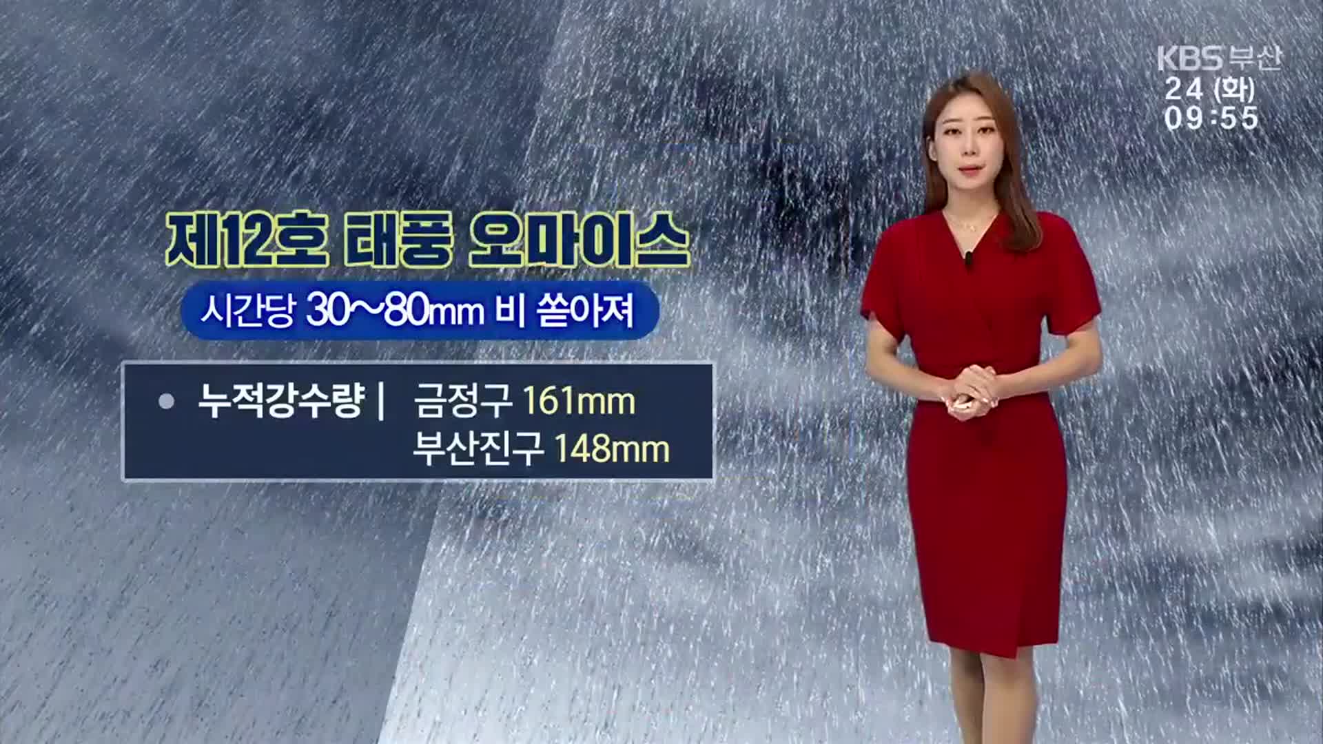 [날씨] 부산 시간당 30~80㎜ 비…밤까지 200㎜ ↑