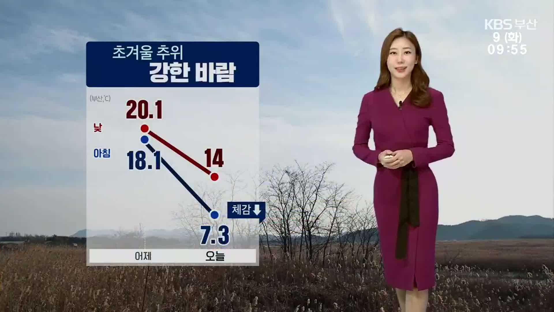 [날씨] 부산 낮 최고 14도 ‘초겨울 추위’…강한 바람 주의