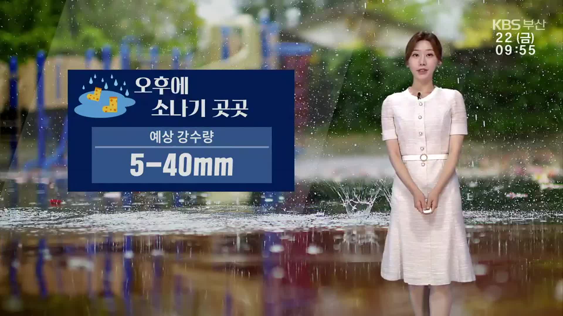 [날씨] 부산 곳곳 오후 소나기…예상 강수량 5~40mm
