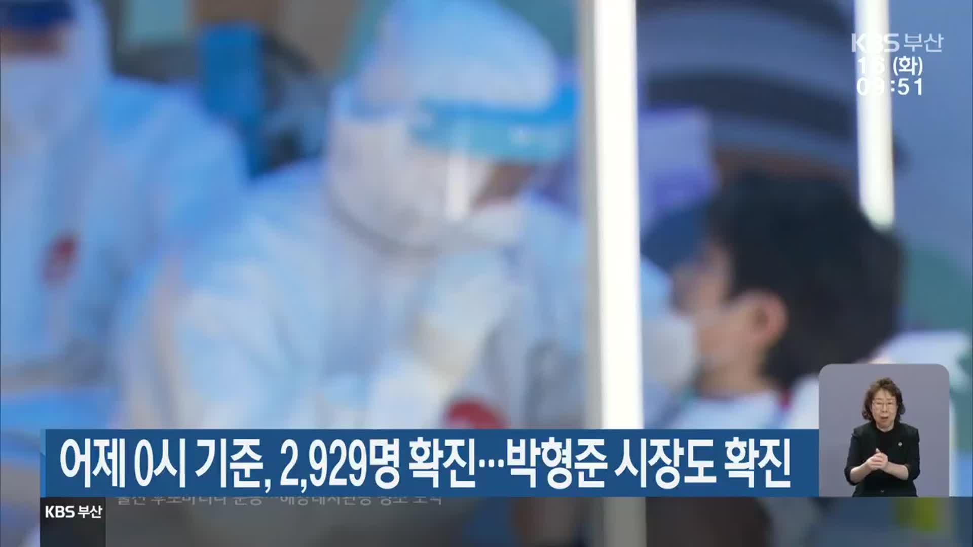 부산 어제 0시 기준, 2,929명 확진…박형준 시장도 확진