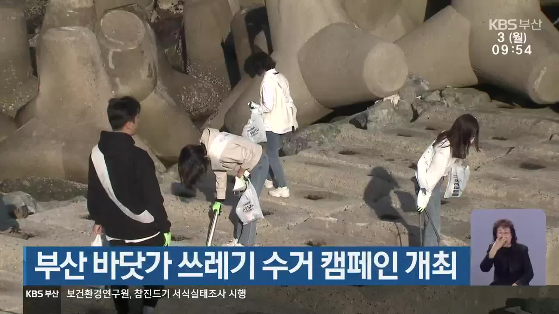 부산 바닷가 쓰레기 수거 캠페인 개최