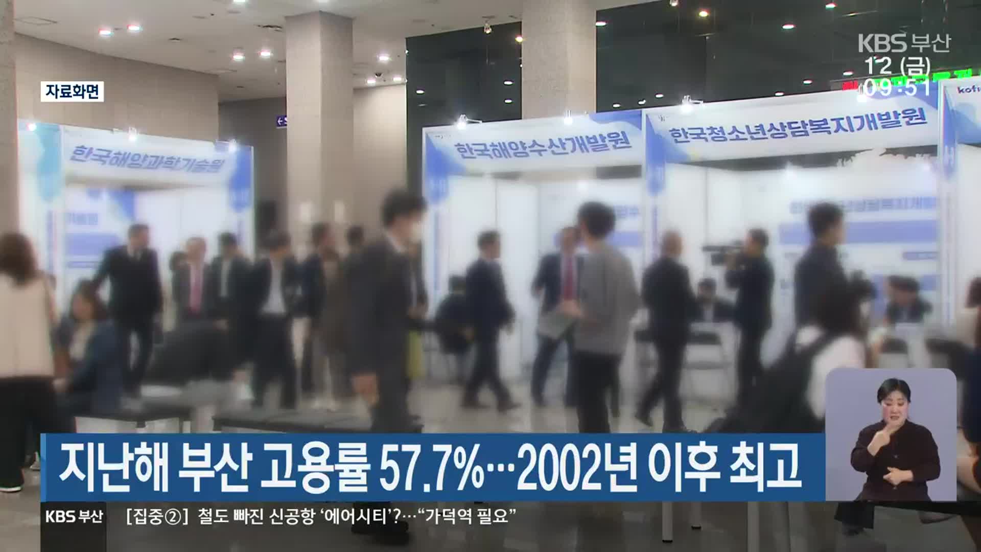 지난해 부산 고용률 57.7%…2002년 이후 최고