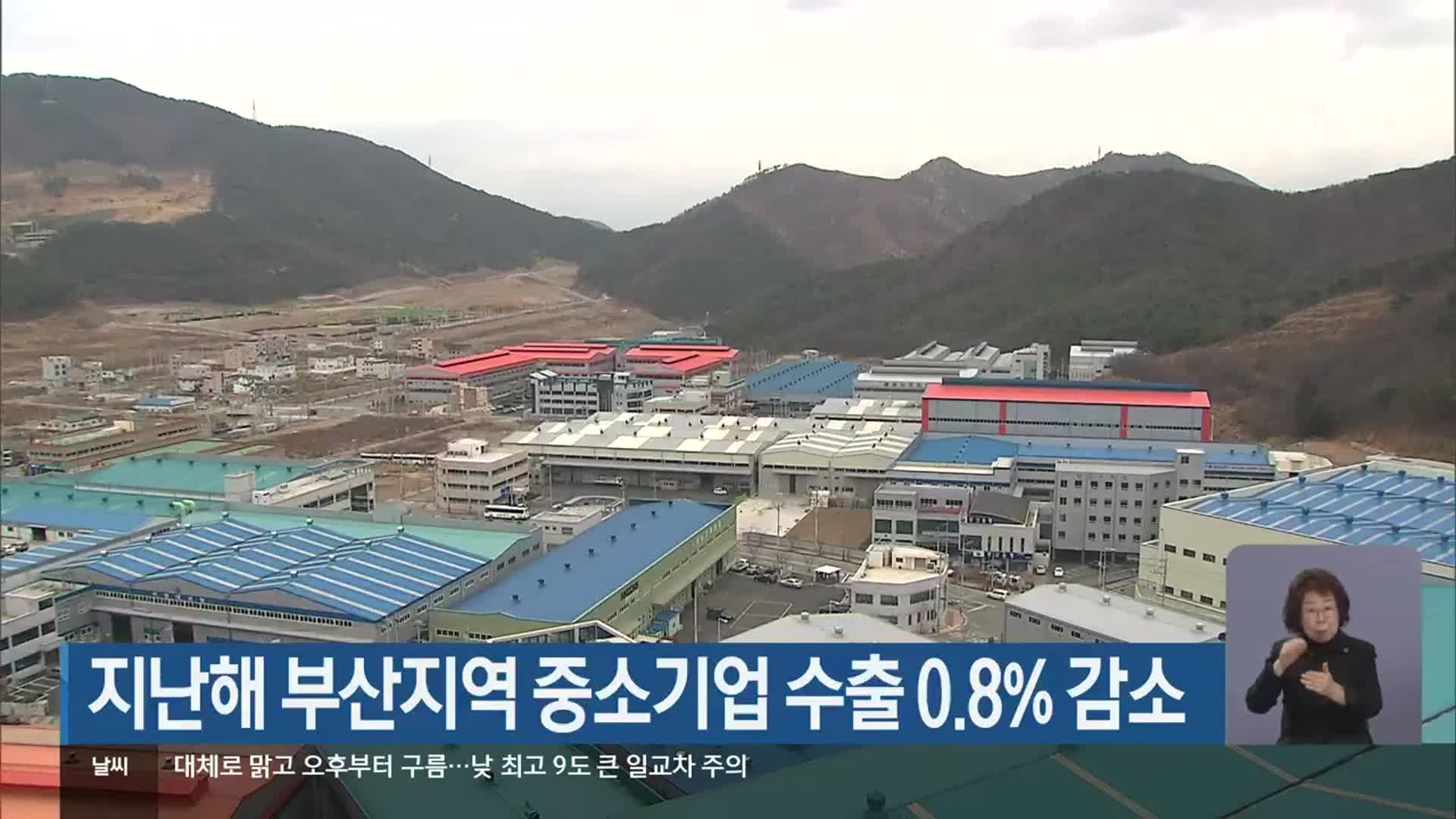 지난해 부산지역 중소기업 수출 0.8% 감소