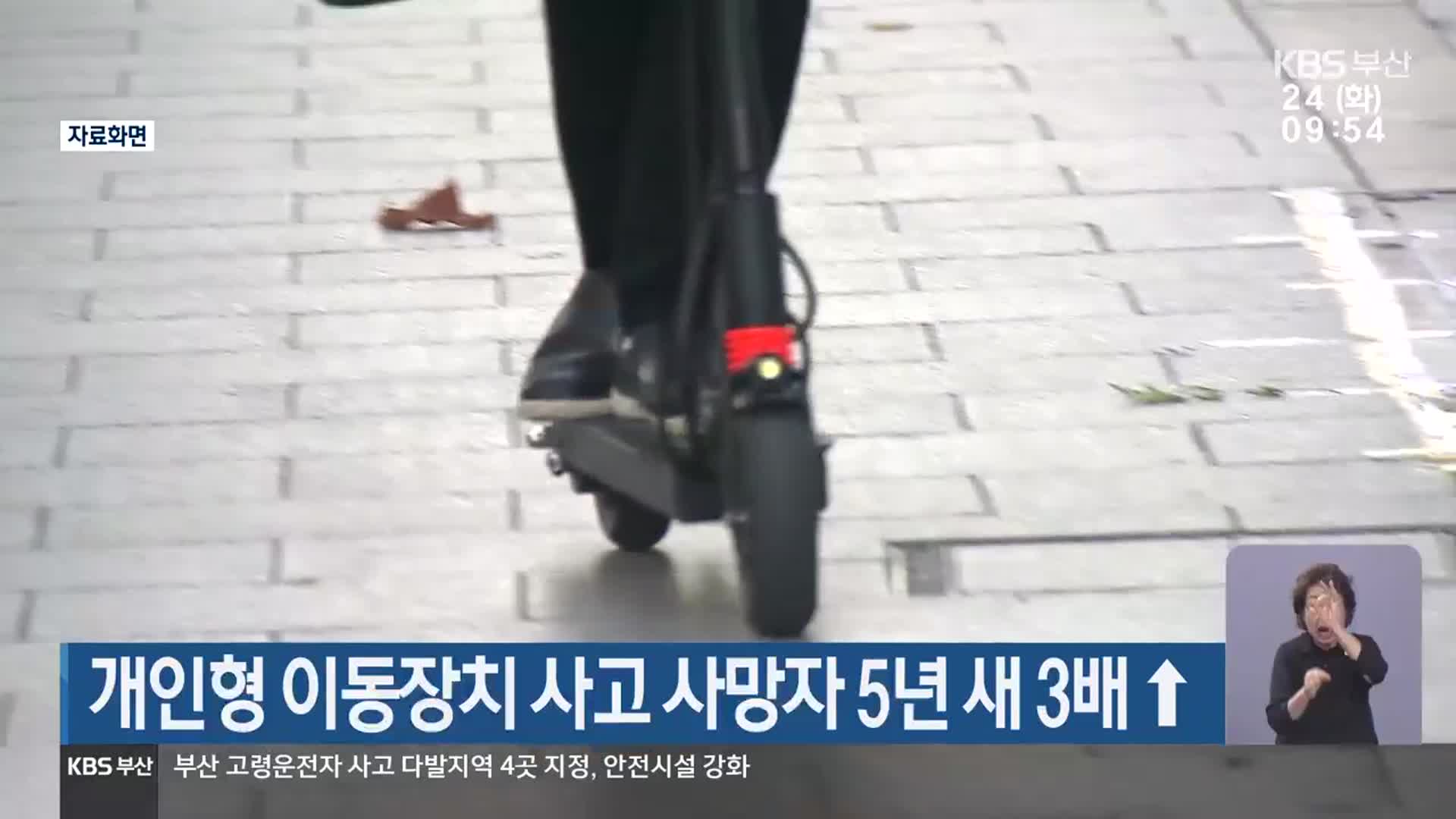 개인형 이동장치 사고 사망자 5년 새 3배↑
