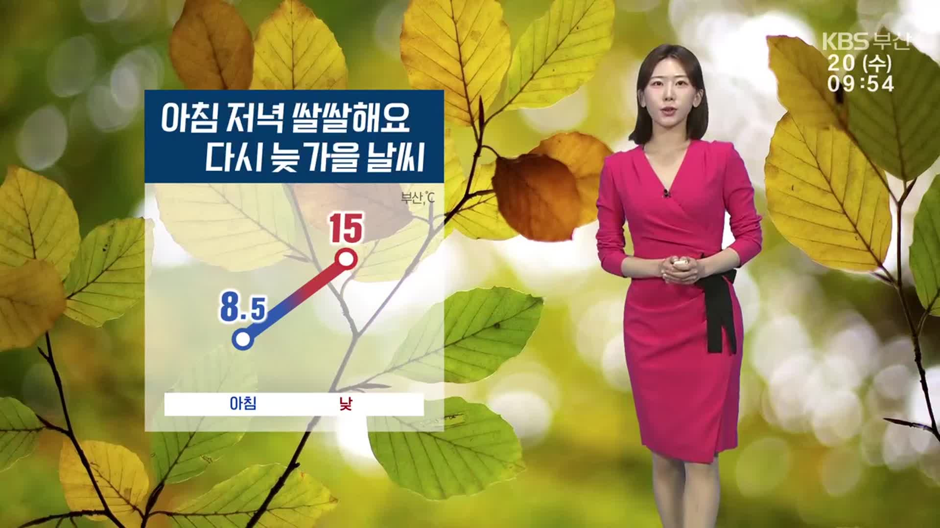 [날씨] 부산 다시 늦가을 기온…아침·저녁 ‘쌀쌀’