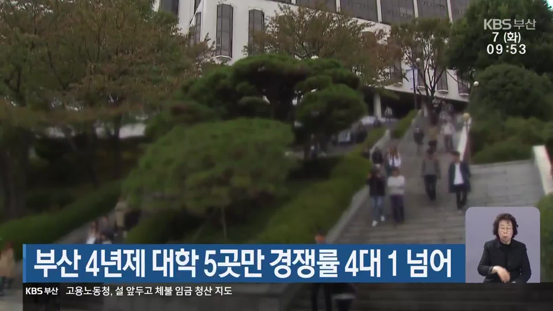 부산 4년제 대학 5곳만 경쟁률 4대 1 넘어