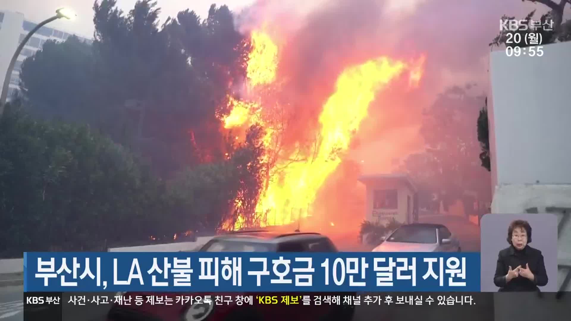 부산시, LA 산불 피해 구호금 10만 달러 지원