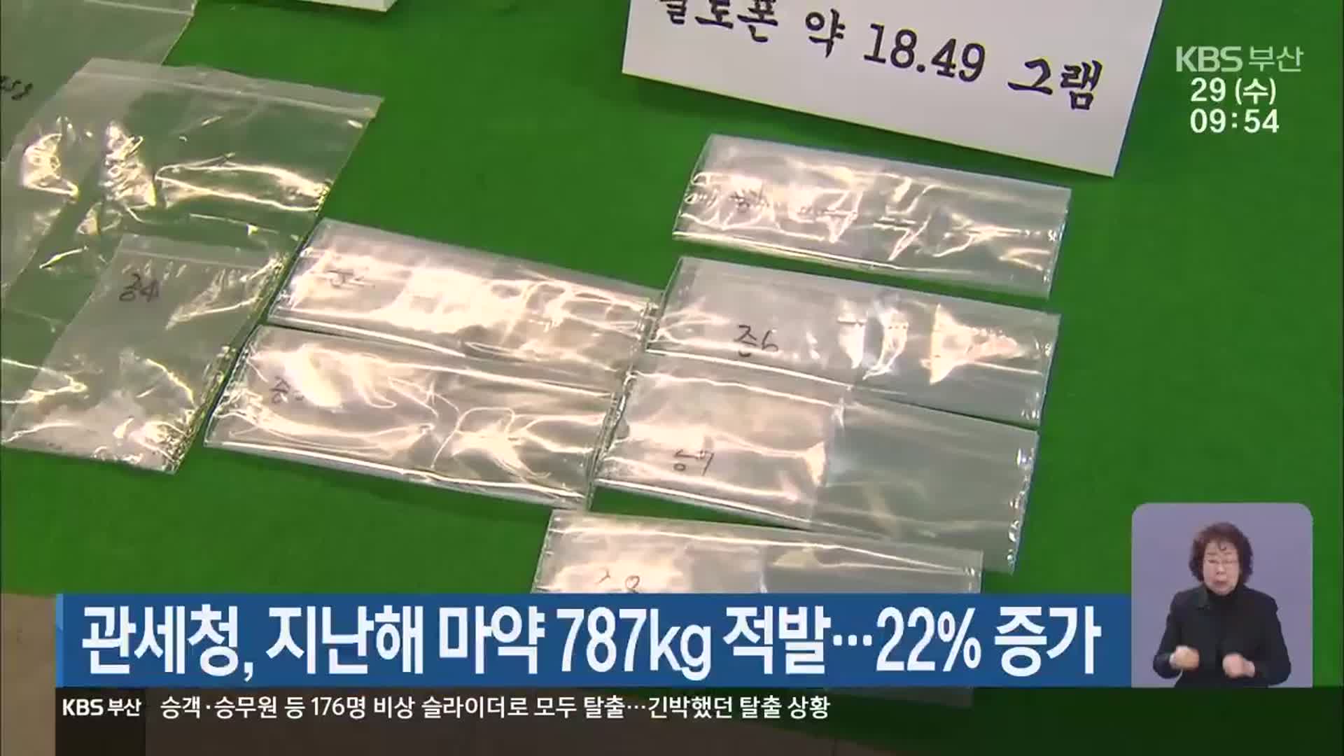 관세청, 지난해 마약 787kg 적발…22% 증가