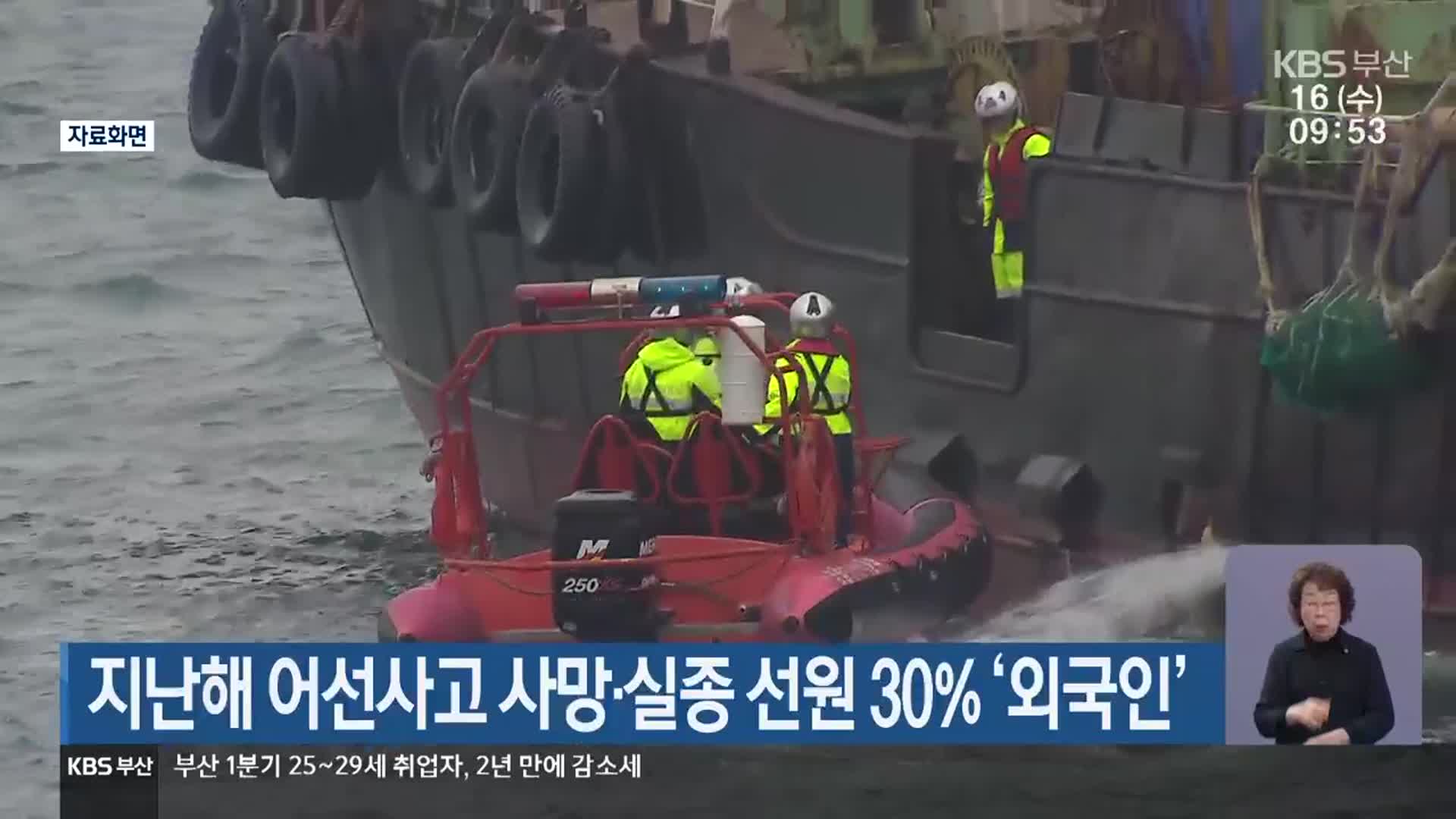 지난해 어선사고 사망·실종 선원 30% ‘외국인’