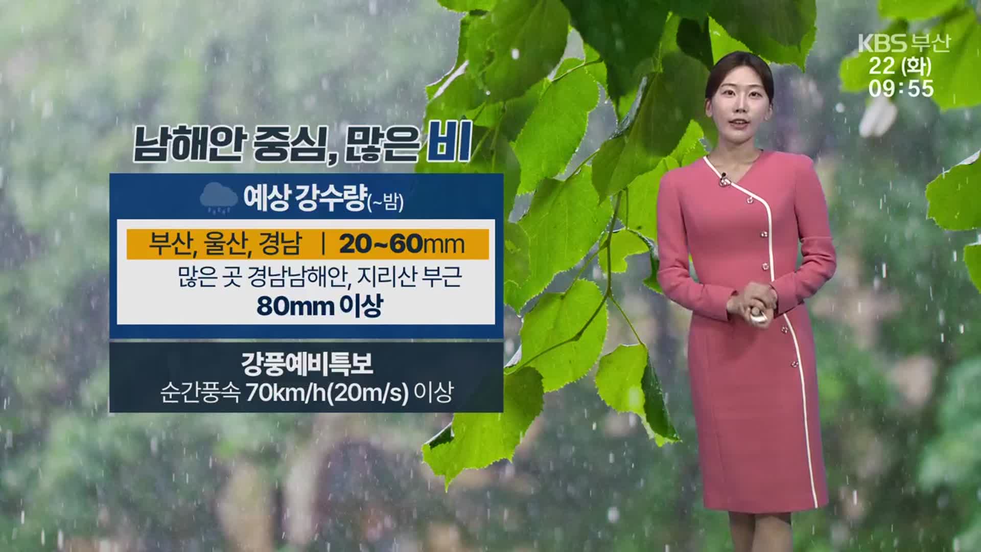 [날씨] 부산 오늘 밤까지 비…낮 최고 17도
