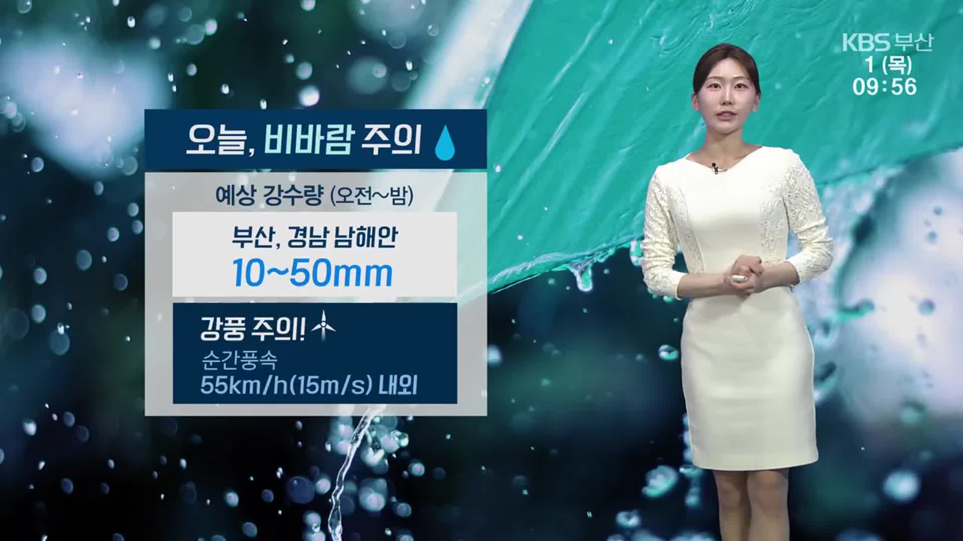 [날씨] 부산 오늘 비바람 주의…한낮 최고 21도
