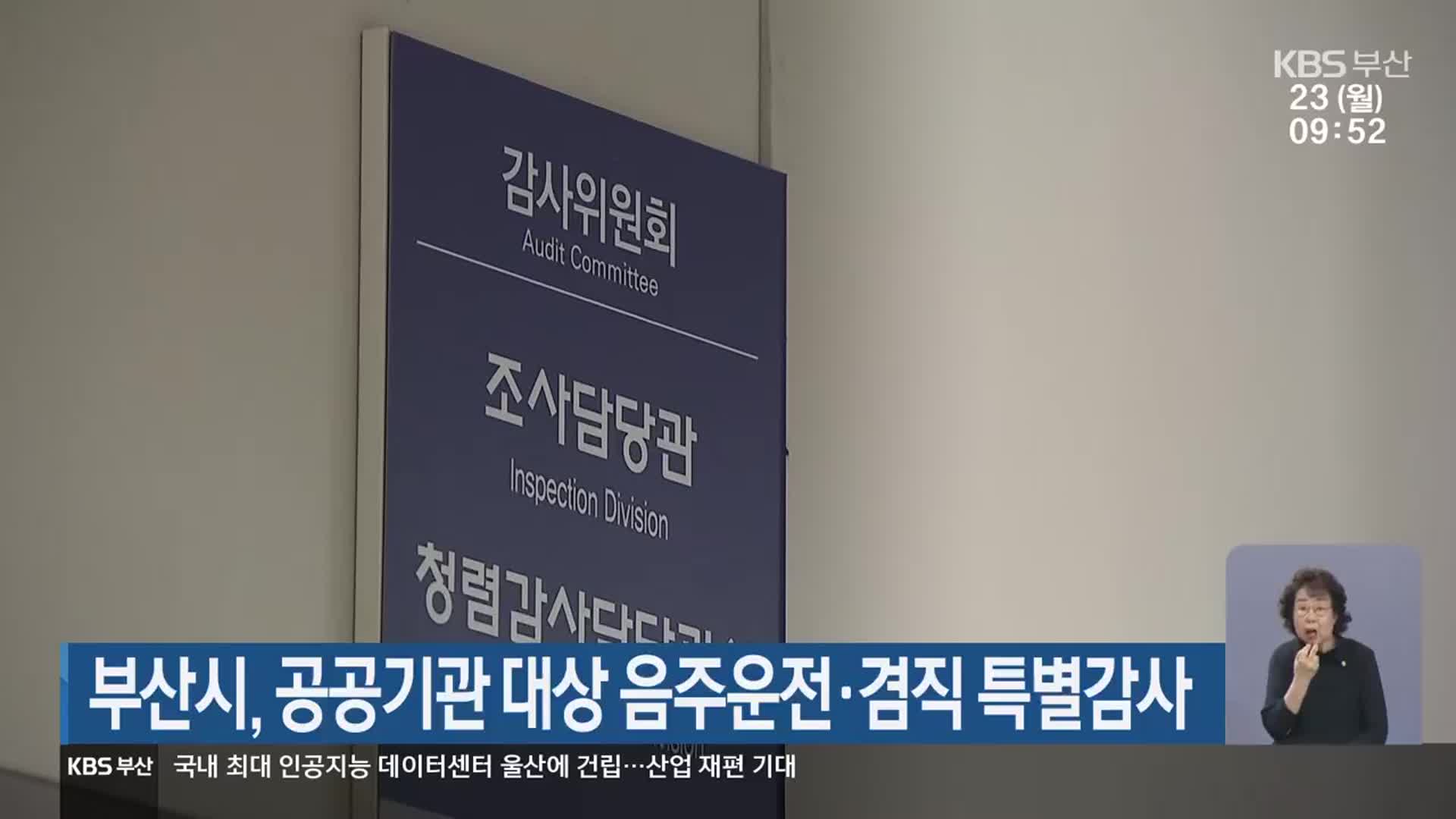 부산시, 공공기관 대상 음주운전·겸직 특별감사