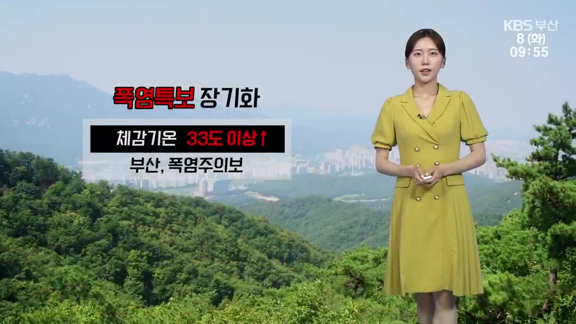 [날씨] 부산 폭염특보 장기화…체감온도 33도↑