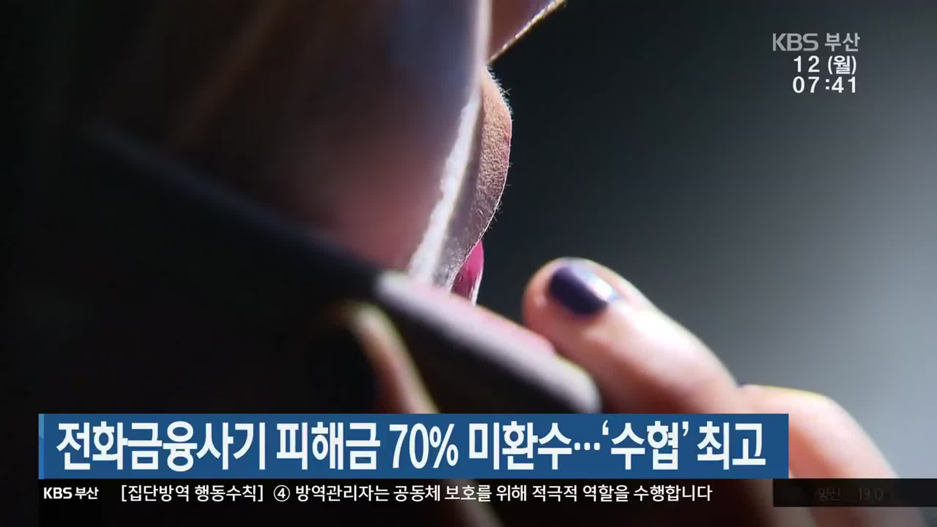 전화금융사기 피해금 70% 미환수…‘수협’ 최고