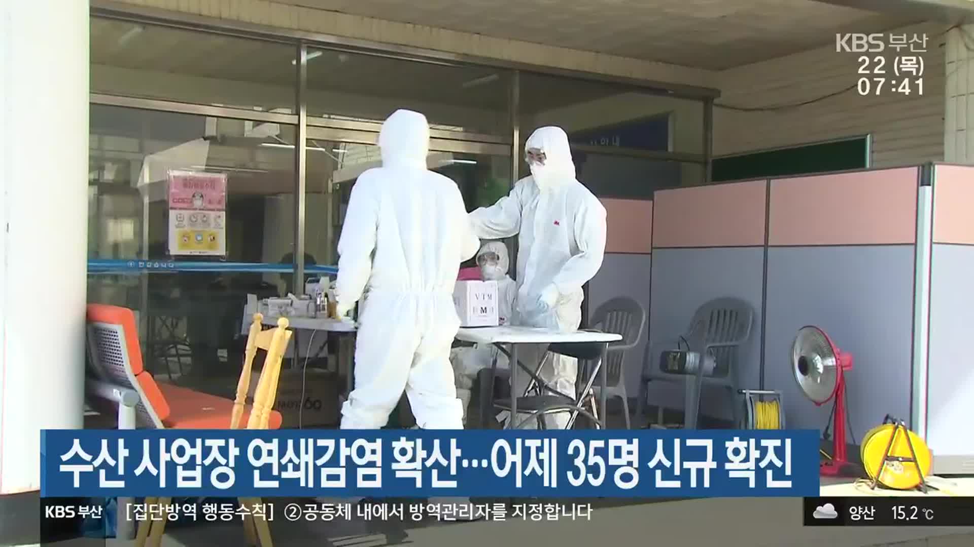 부산, 수산 사업장 연쇄감염 확산…어제 35명 신규 확진