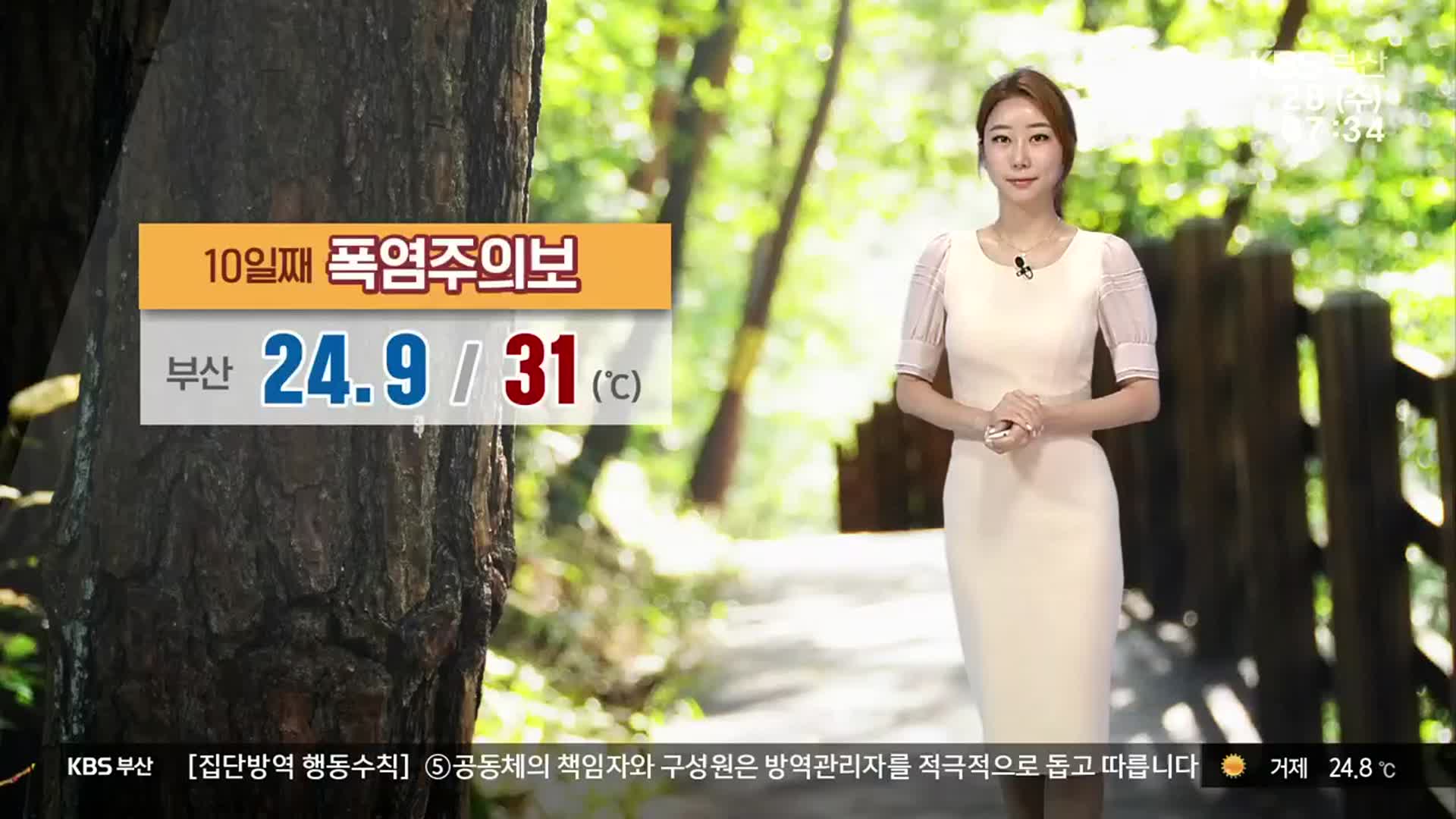 [날씨] 부산 열흘째 폭염특보 무더위 계속…낮 최고 31도