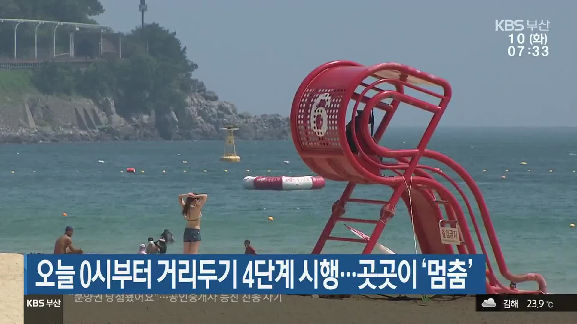 부산, 오늘 0시부터 거리두기 4단계 시행…곳곳이 ‘멈춤’