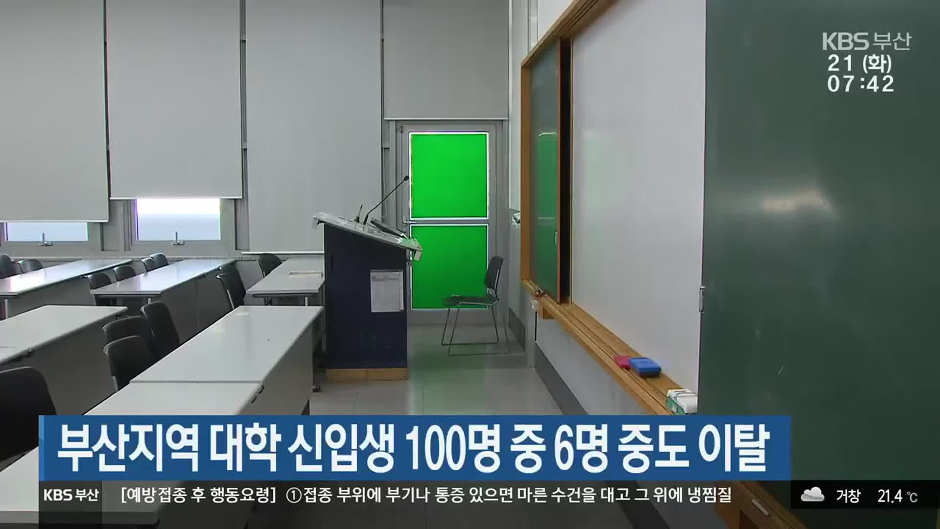부산지역 대학 신입생 100명 중 6명 중도 이탈