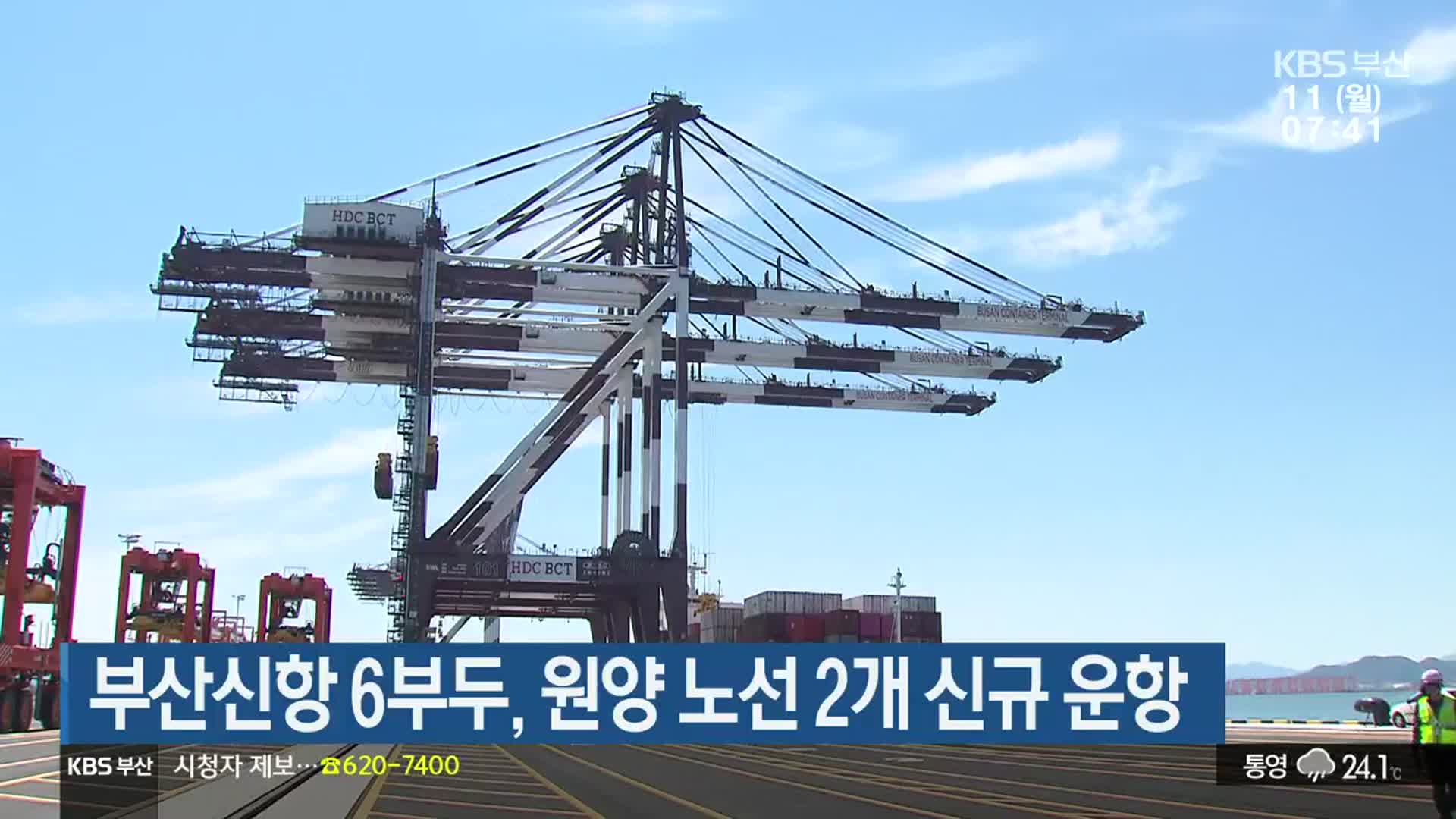 부산신항 6부두, 원양 노선 2개 신규 운항