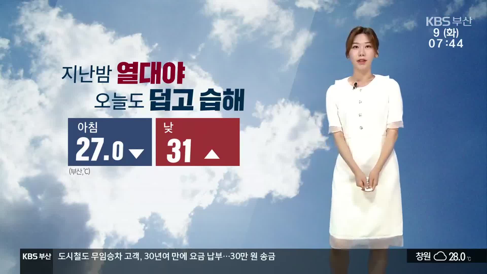 [날씨] 부산 일주일째 ‘폭염주의보’…오늘도 덥고 습해