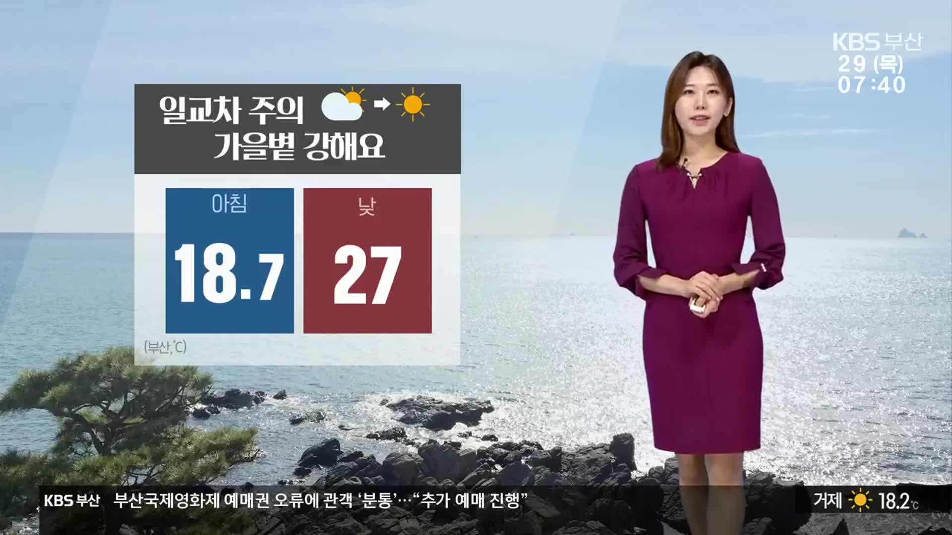 [날씨] 부산 낮 최고 27도…대기 건조, 불씨 관리 유의