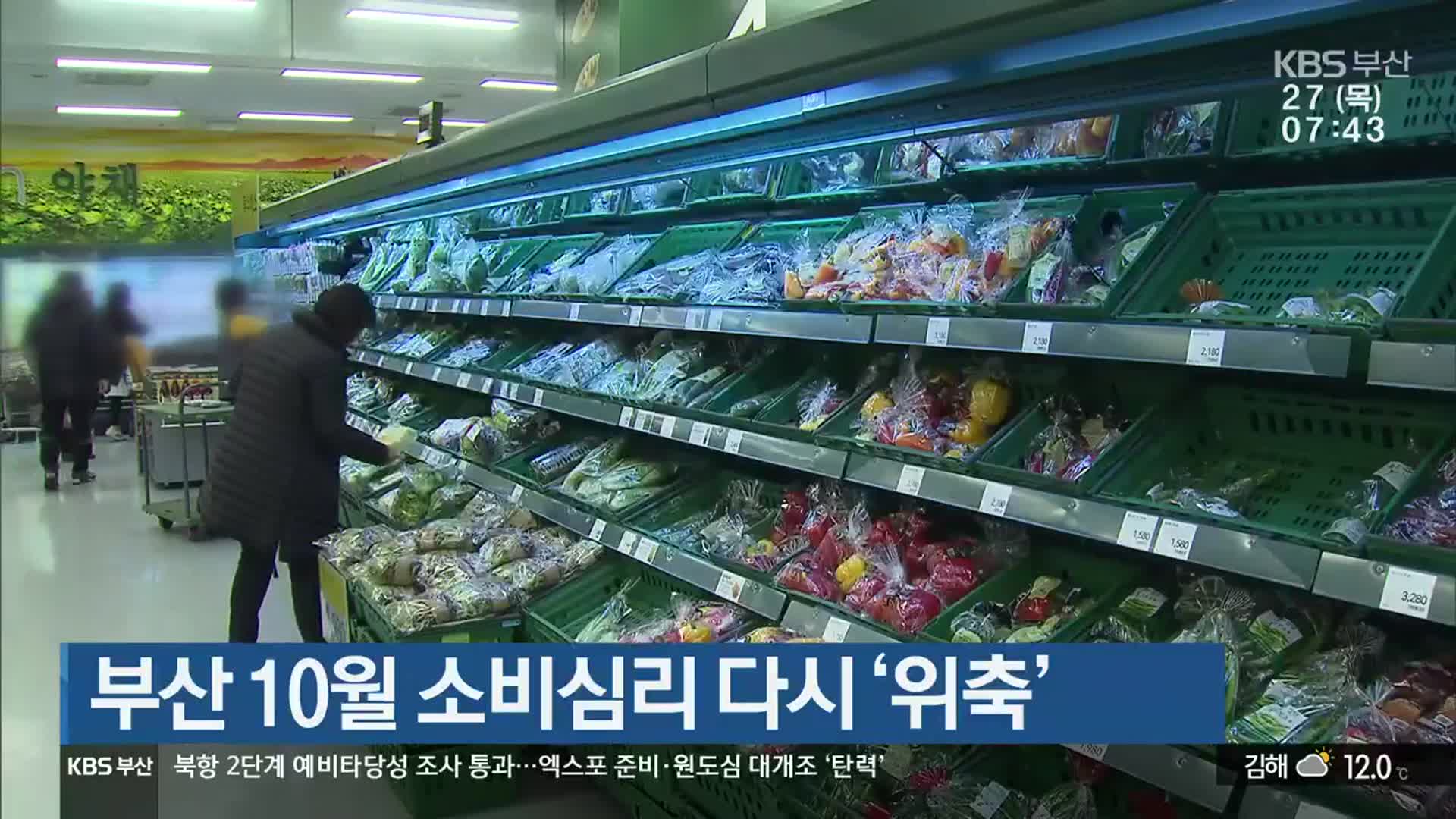 부산 10월 소비심리 다시 ‘위축’