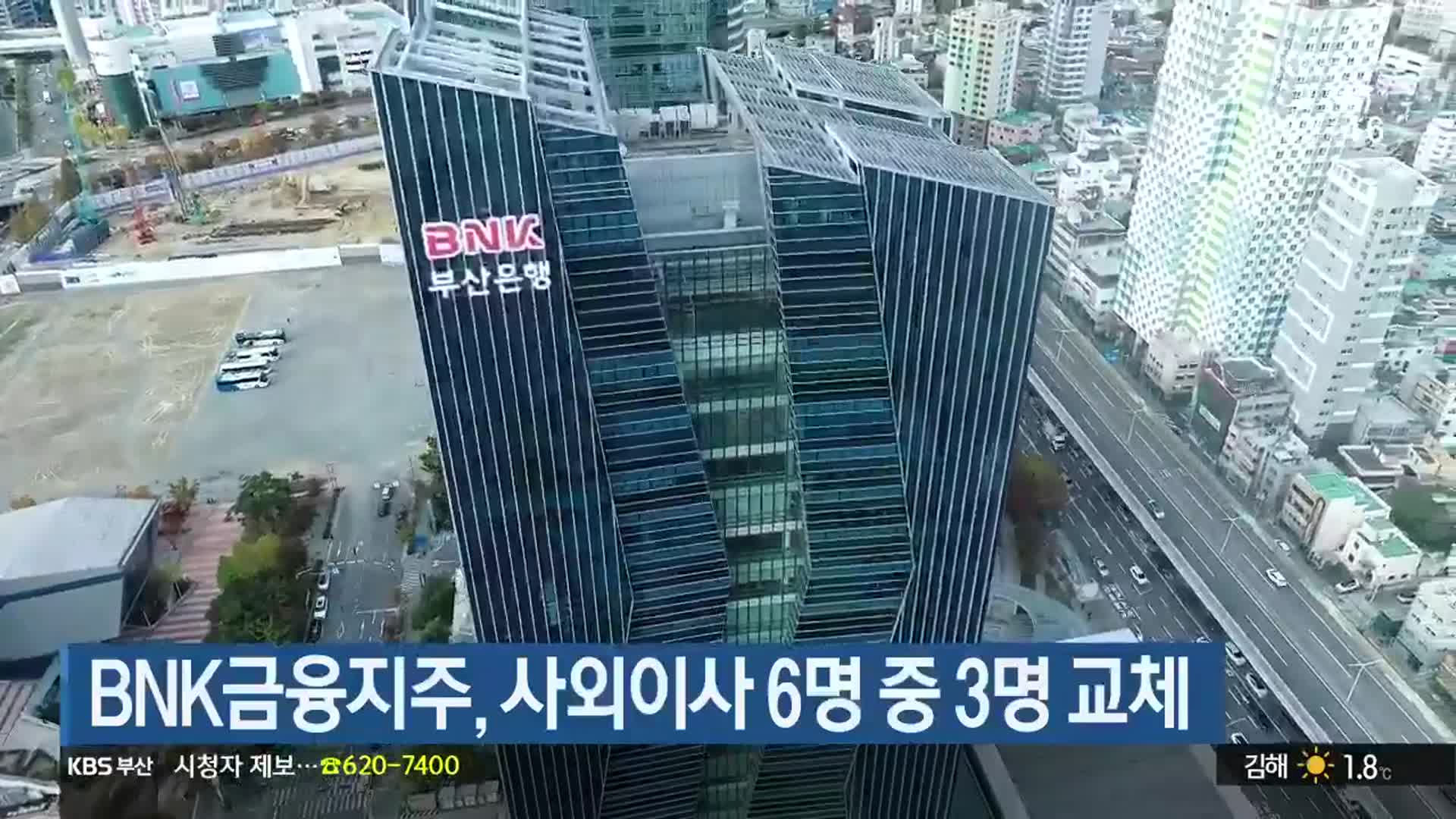 BNK금융지주, 사외이사 6명 중 3명 교체