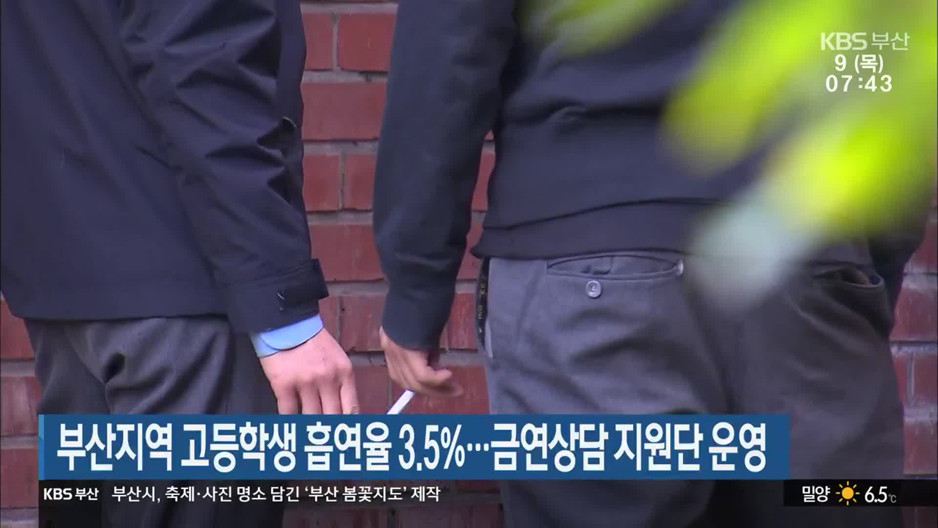 부산지역 고등학생 흡연율 3.5%…금연상담 지원단 운영