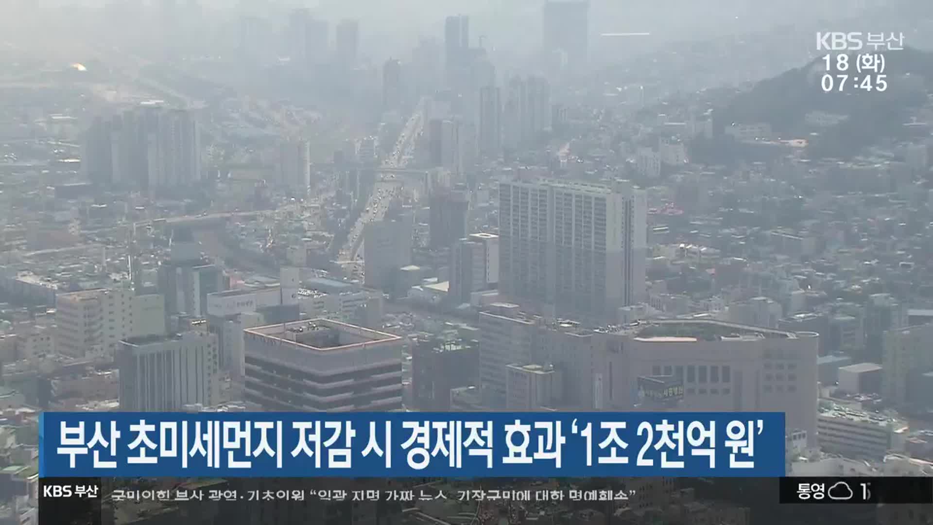 부산 초미세먼지 저감 시 경제적 효과 ‘1조 2천억 원’