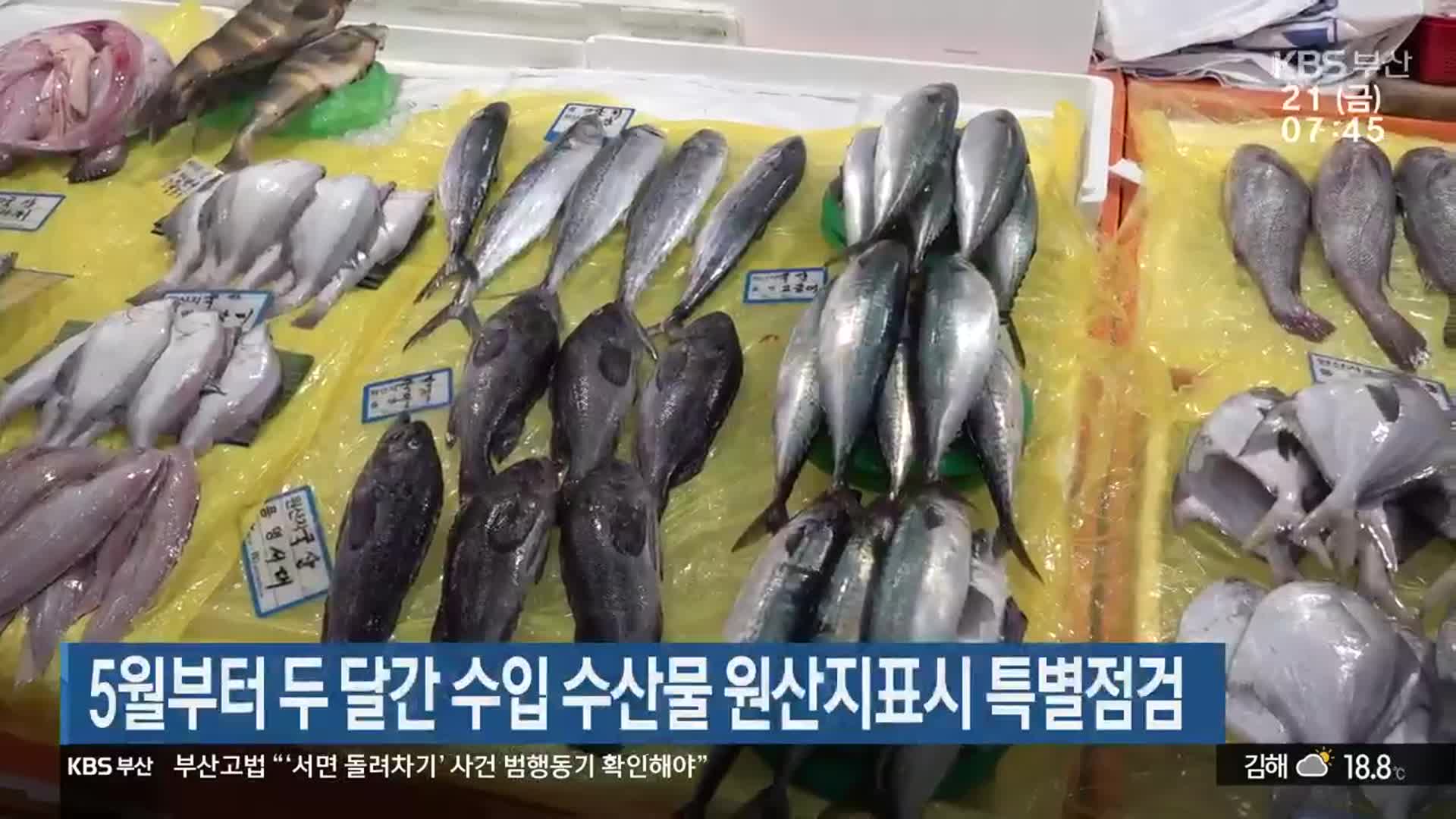 5월부터 두 달간 수입 수산물 원산지표시 특별점검