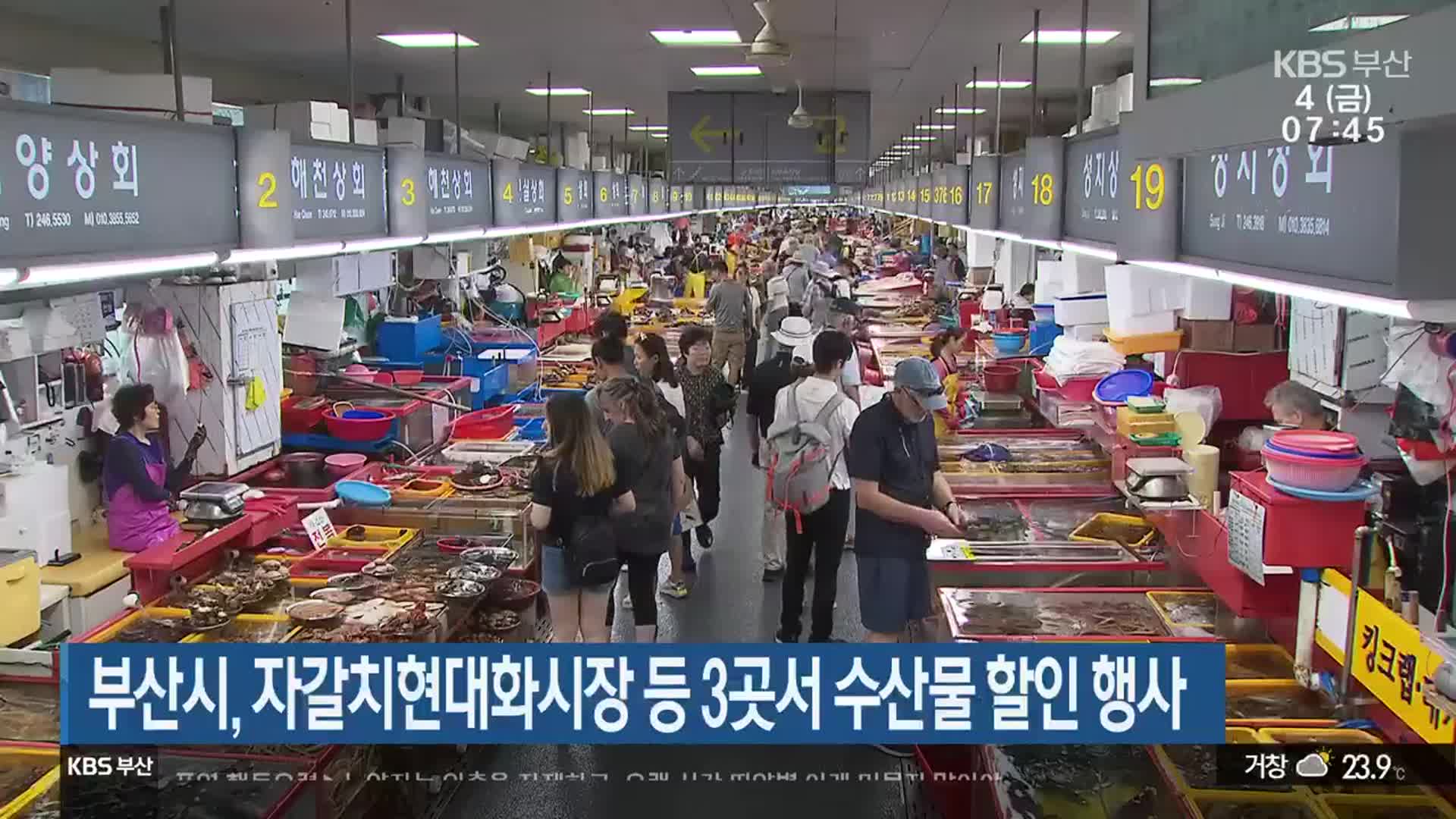 부산시, 자갈치현대화시장 등 3곳서 수산물 할인 행사
