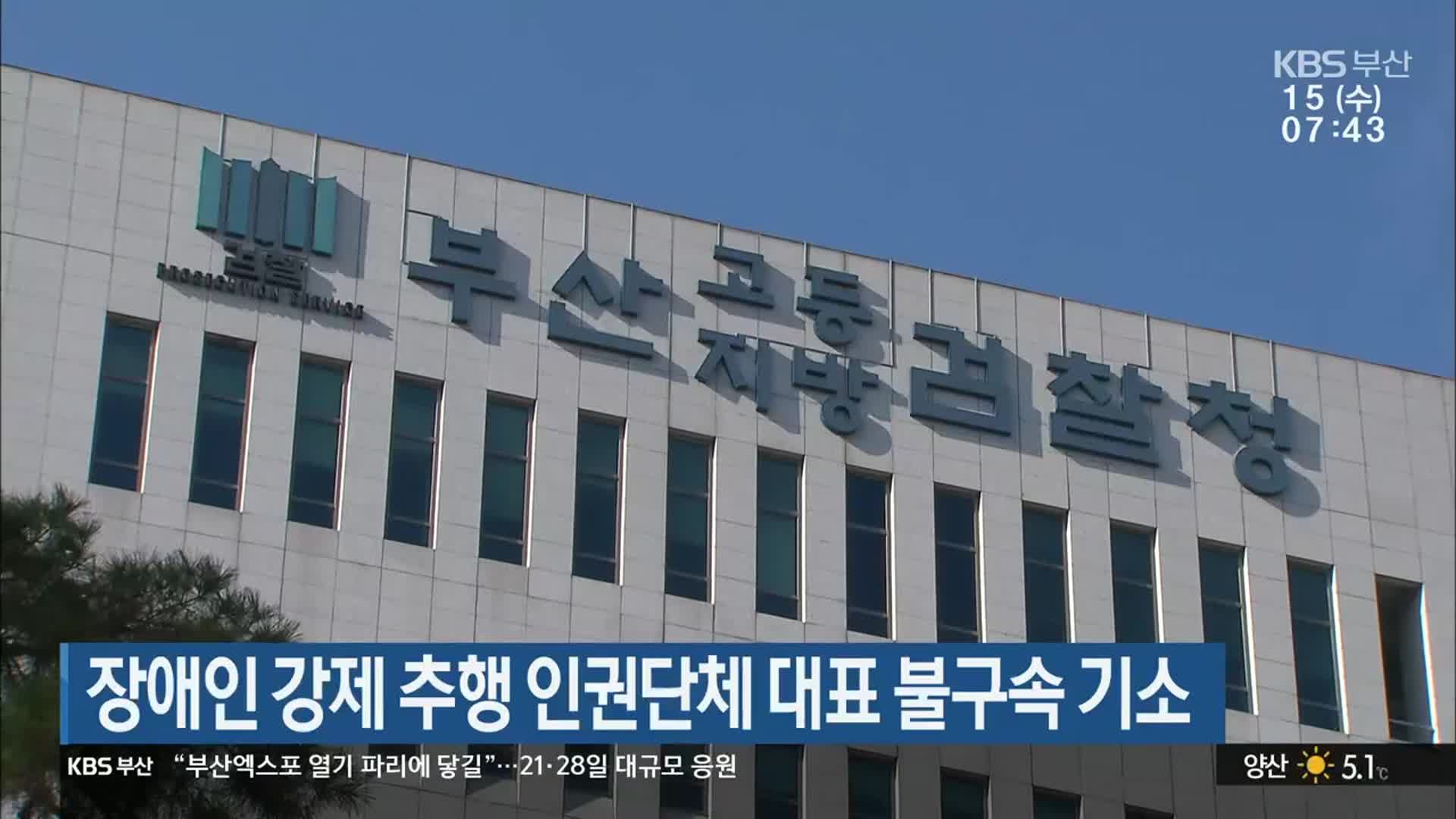 장애인 강제 추행 인권단체 대표 불구속 기소
