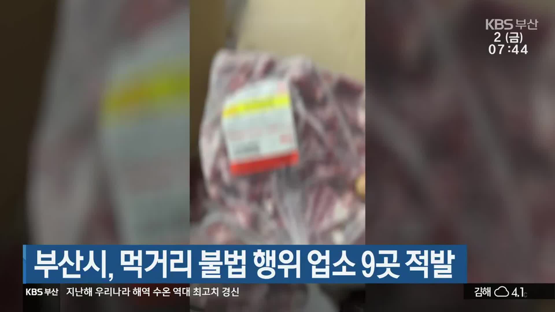 부산시, 먹거리 불법 행위 업소 9곳 적발