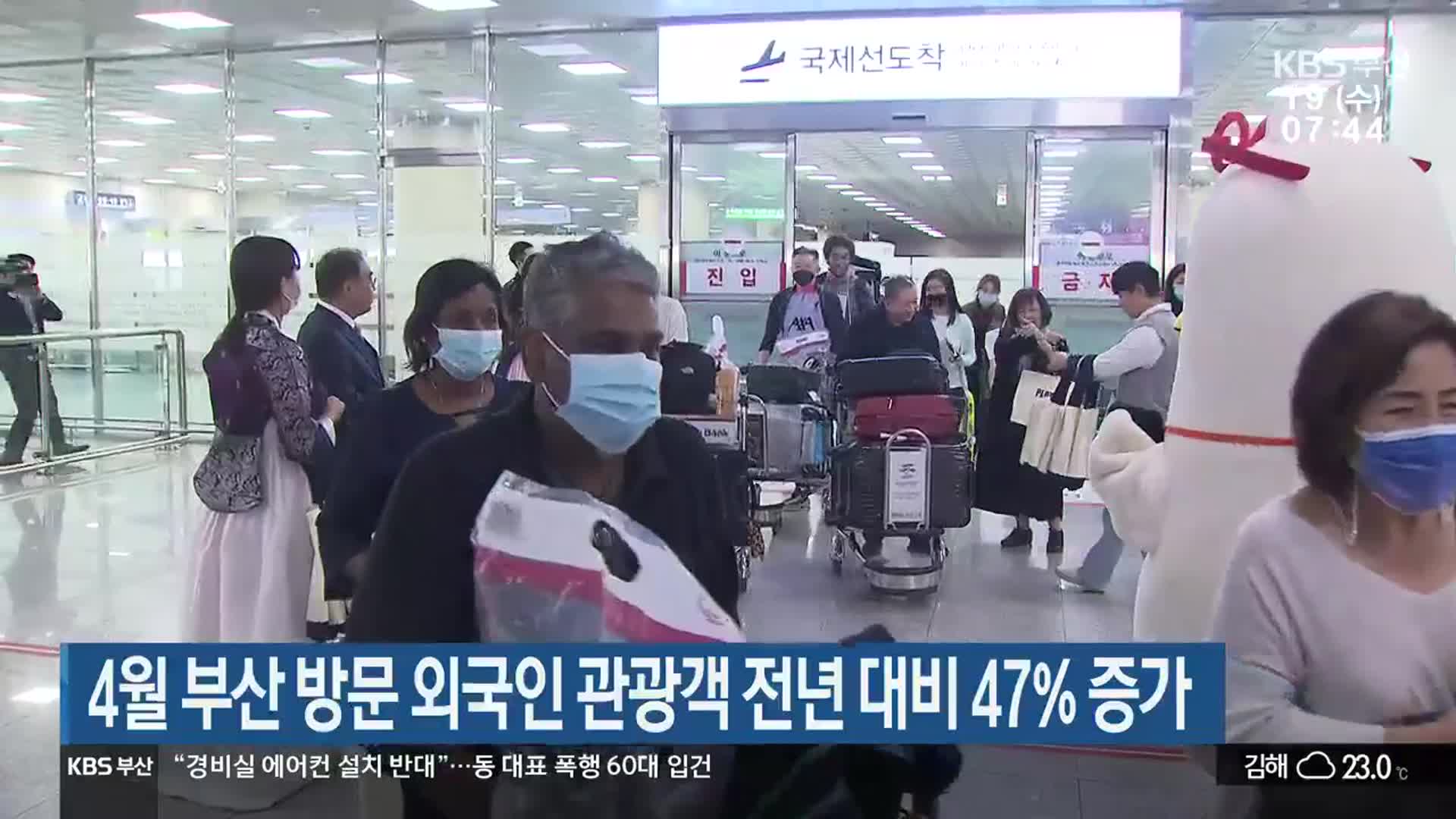 4월 부산 방문 외국인 관광객 전년 대비 47% 증가